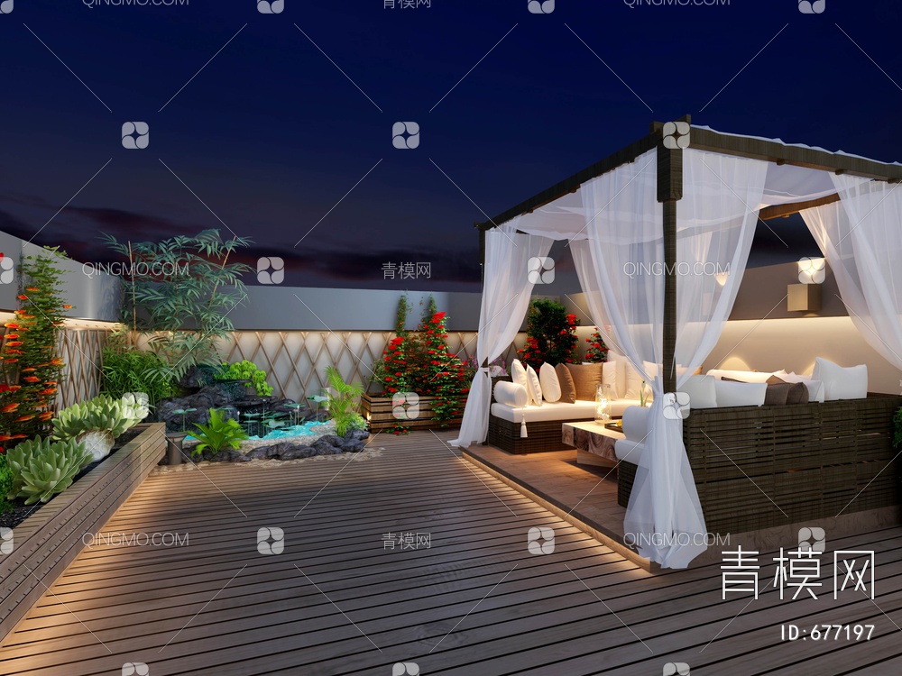 、阳台、露台、花园3D模型下载【ID:677197】