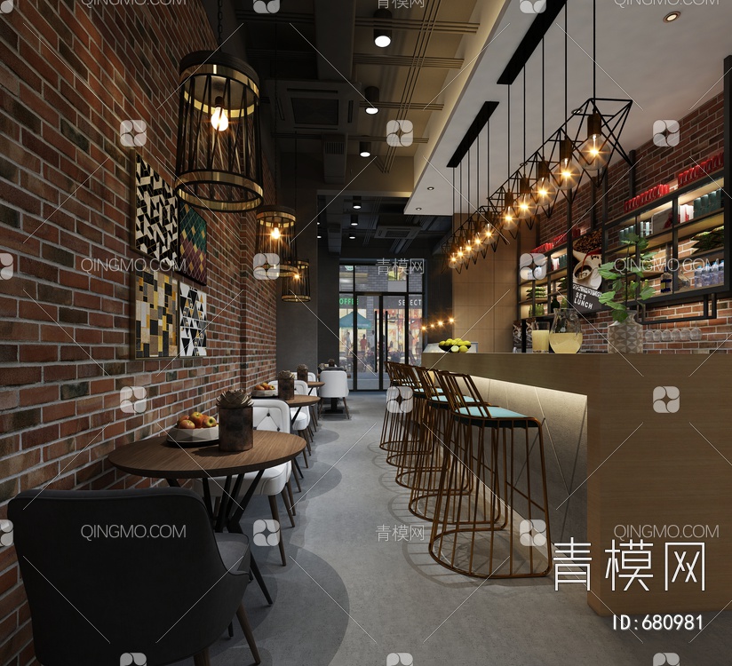 餐厅，自助餐厅3D模型下载【ID:680981】