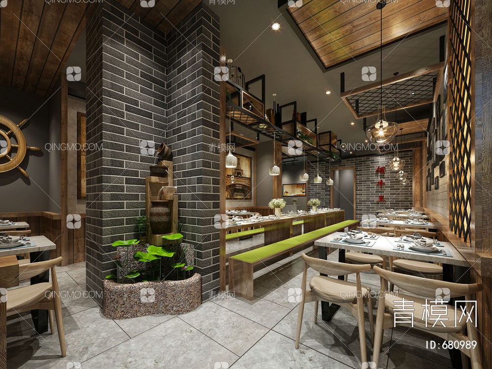 餐厅，自助餐厅3D模型下载【ID:680989】