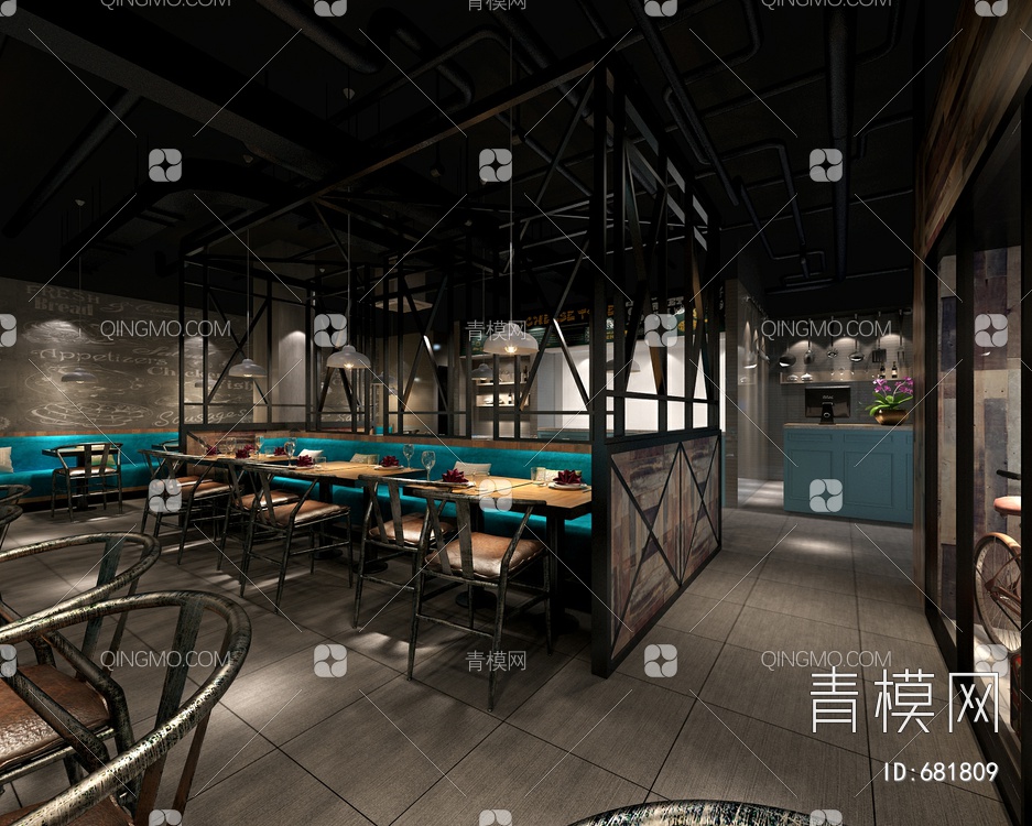 餐厅，自助餐厅3D模型下载【ID:681809】