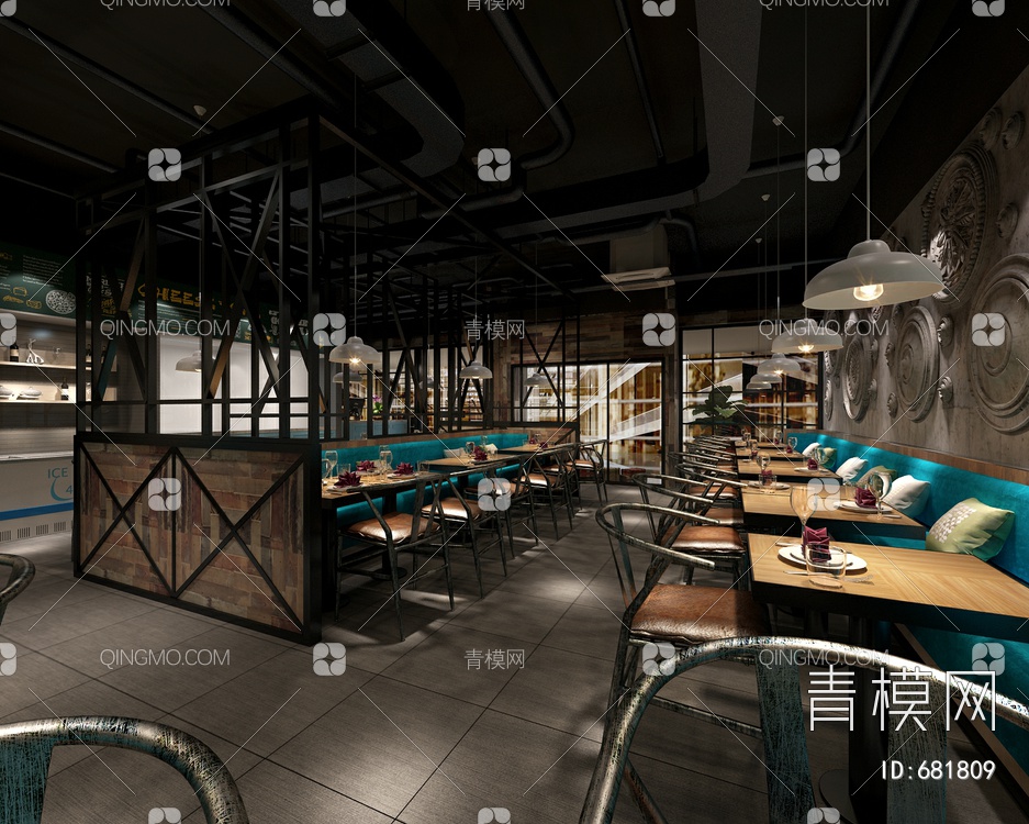 餐厅，自助餐厅3D模型下载【ID:681809】