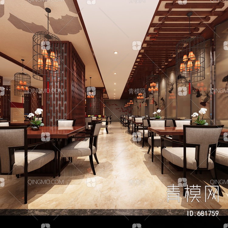 餐厅，自助餐厅3D模型下载【ID:681759】