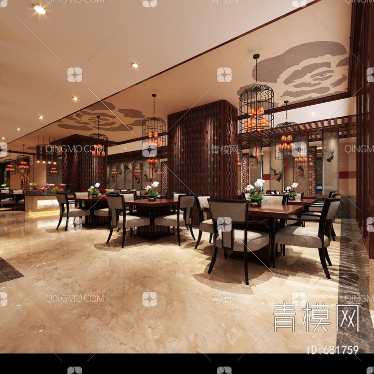 餐厅，自助餐厅3D模型下载【ID:681759】