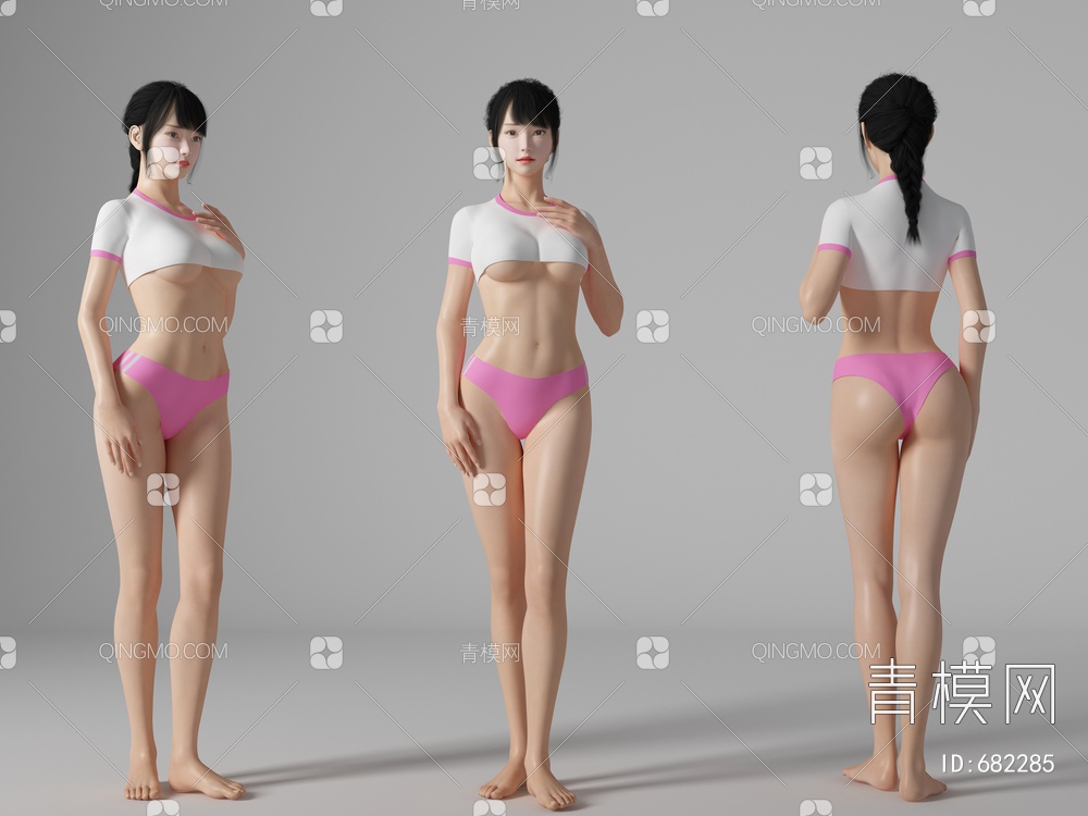 美女人物3D模型下载【ID:682285】