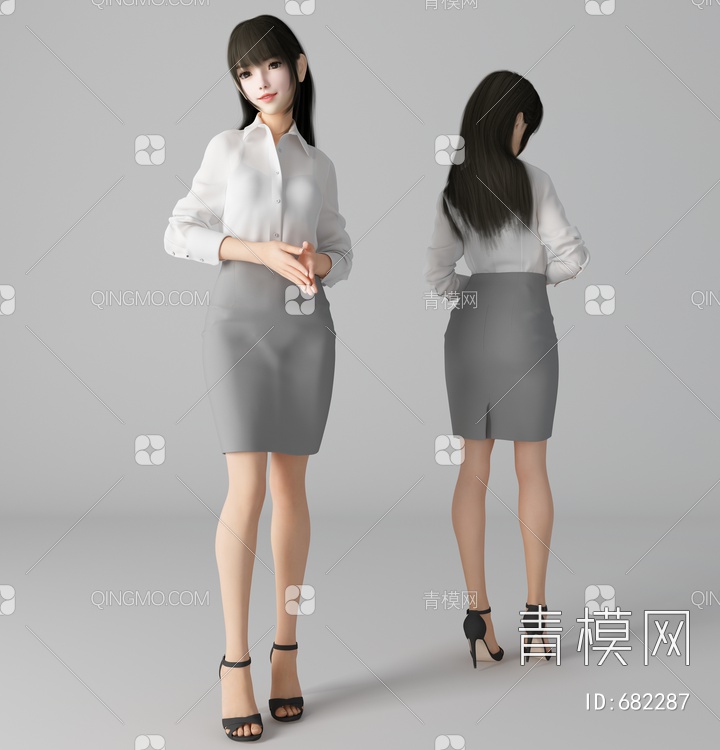 美女人物3D模型下载【ID:682287】