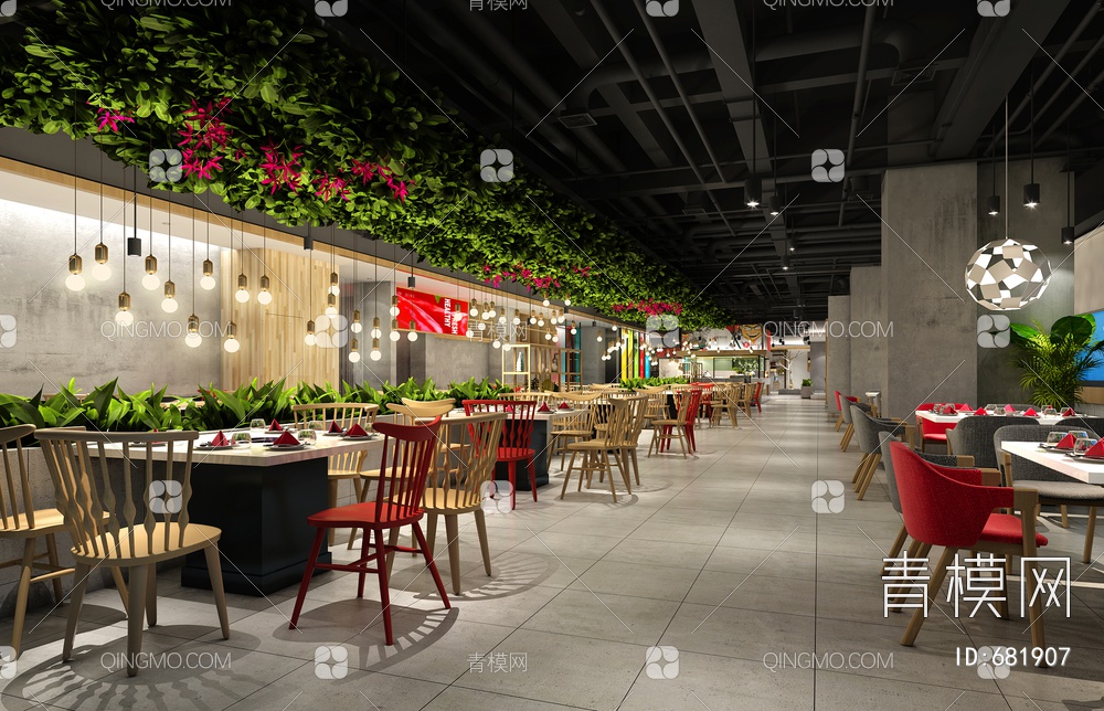 餐厅，自助餐厅3D模型下载【ID:681907】