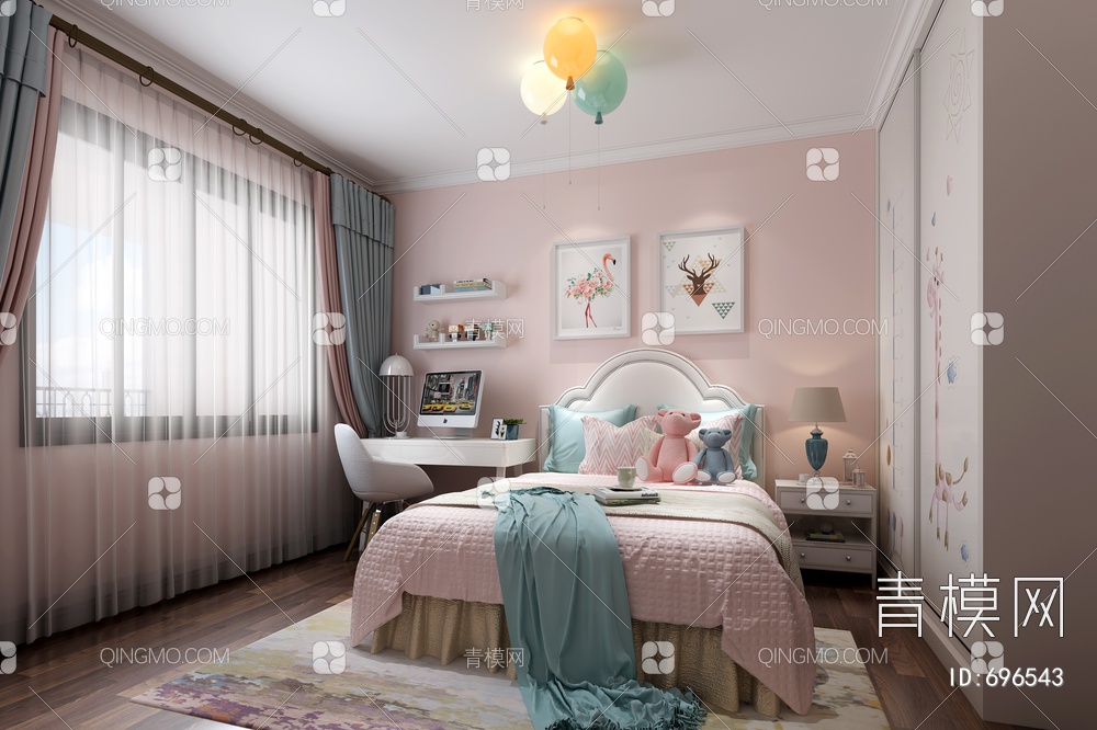 、卧室、儿童房3D模型下载【ID:696543】