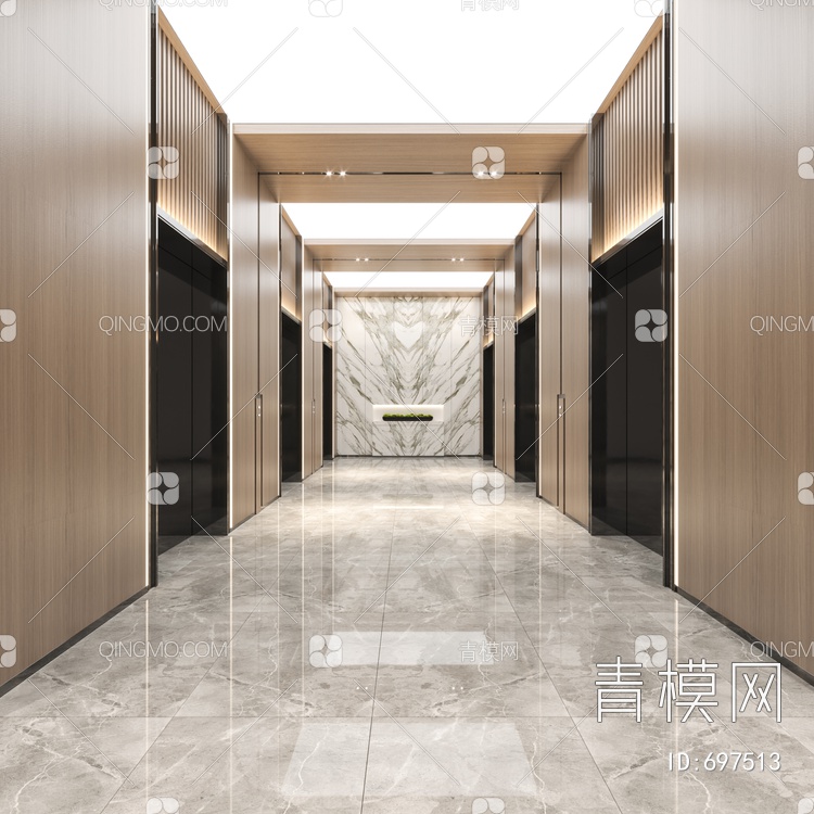 电梯间，走廊3D模型下载【ID:697513】