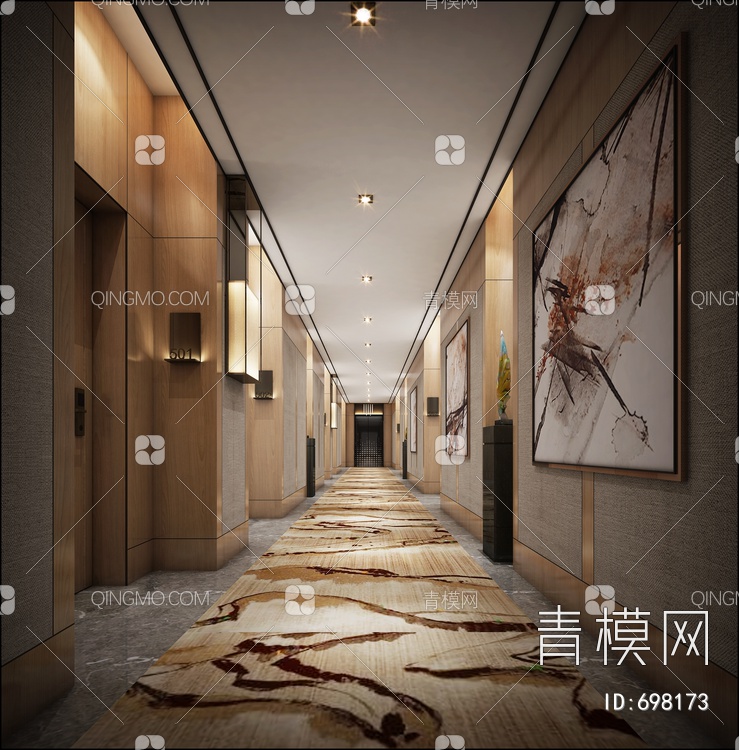 走廊，电梯间3D模型下载【ID:698173】