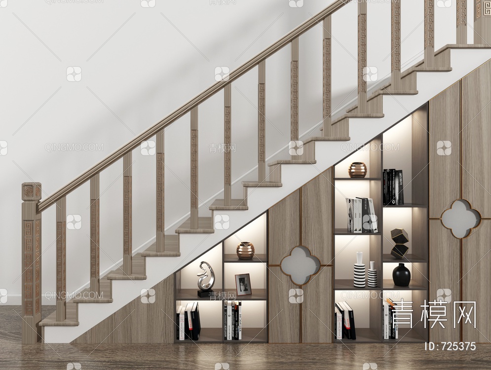 楼梯储物柜3D模型下载【ID:725375】