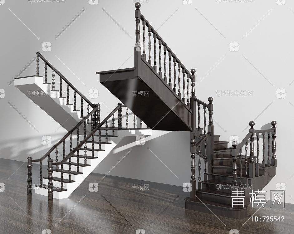 楼梯组合3D模型下载【ID:725542】