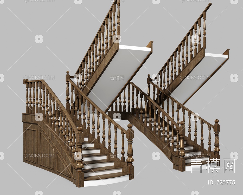 实木楼梯3D模型下载【ID:725775】
