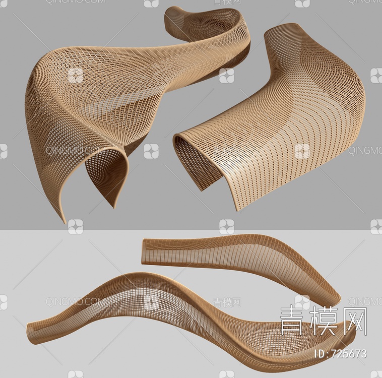 休闲座椅公共座椅藤椅3D模型下载【ID:725673】
