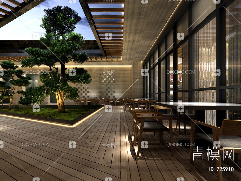 庭院餐厅3D模型下载【ID:725910】
