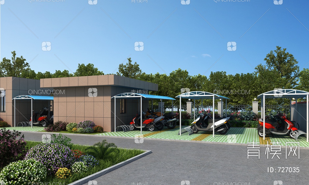 室外停车场3D模型下载【ID:727035】