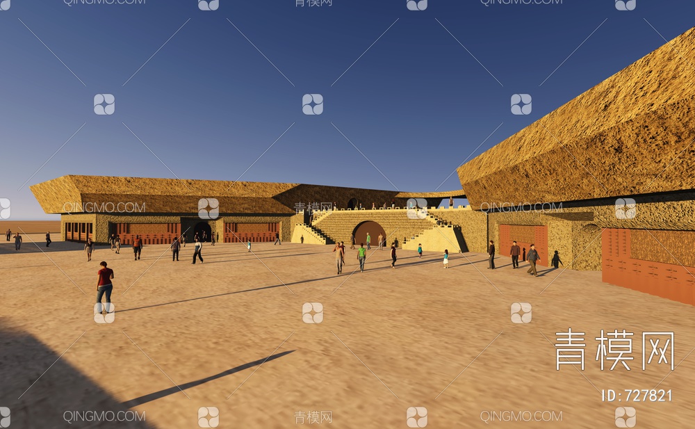西北沙漠博物馆游客中心SU模型下载【ID:727821】