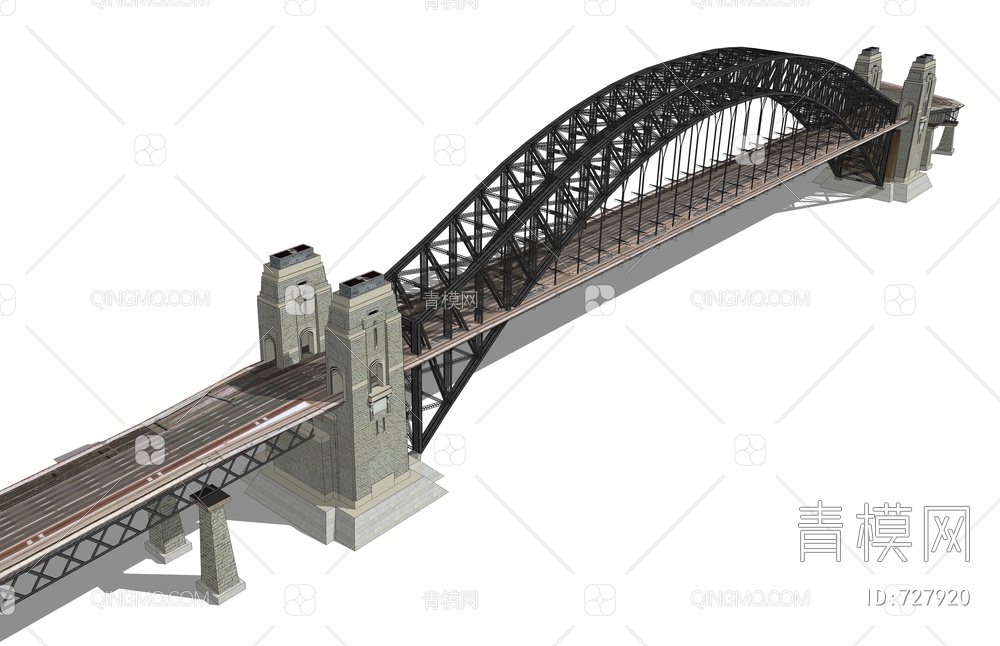 铁路塔桥 钢架铁路 桥梁SU模型下载【ID:727920】