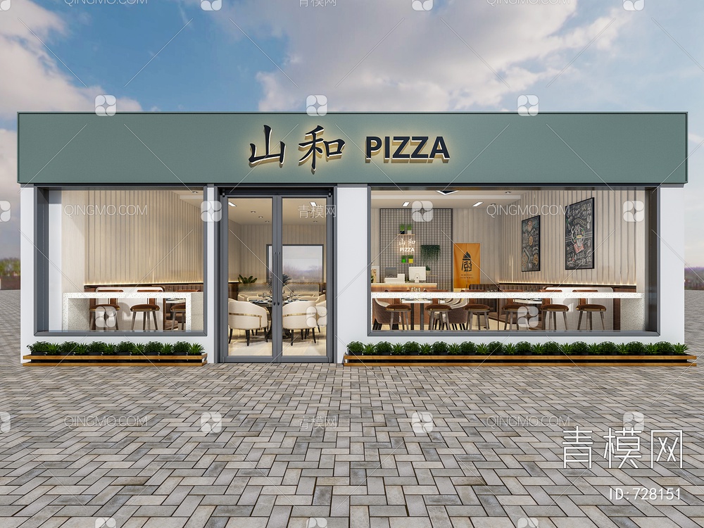 披萨店餐厅3D模型下载【ID:728151】