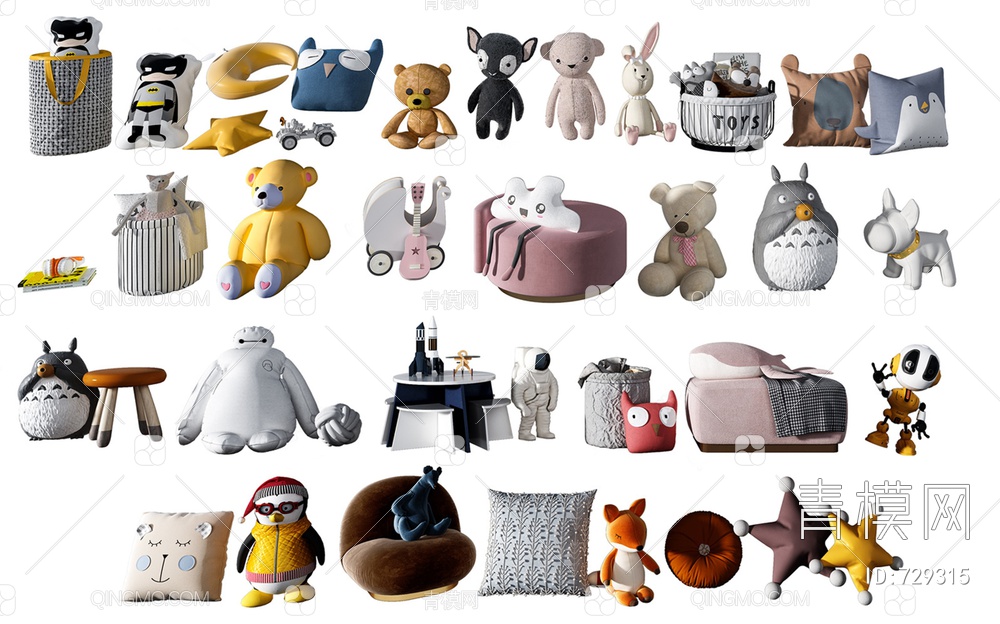 儿童玩具及装饰品3D模型下载【ID:729315】