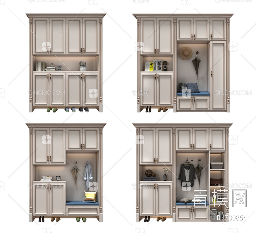 鞋柜3D模型下载【ID:730854】