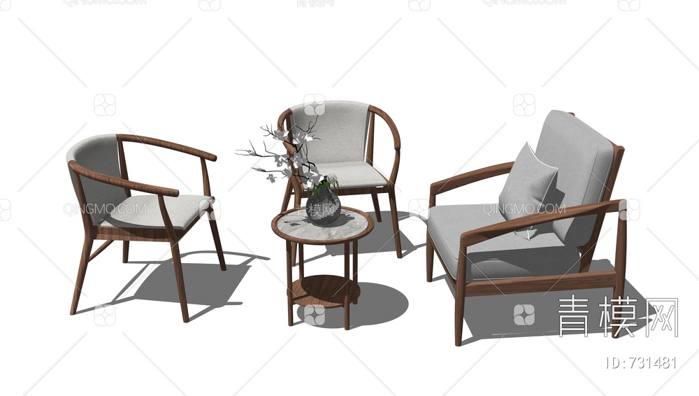休闲椅 单人沙发SU模型下载【ID:731481】