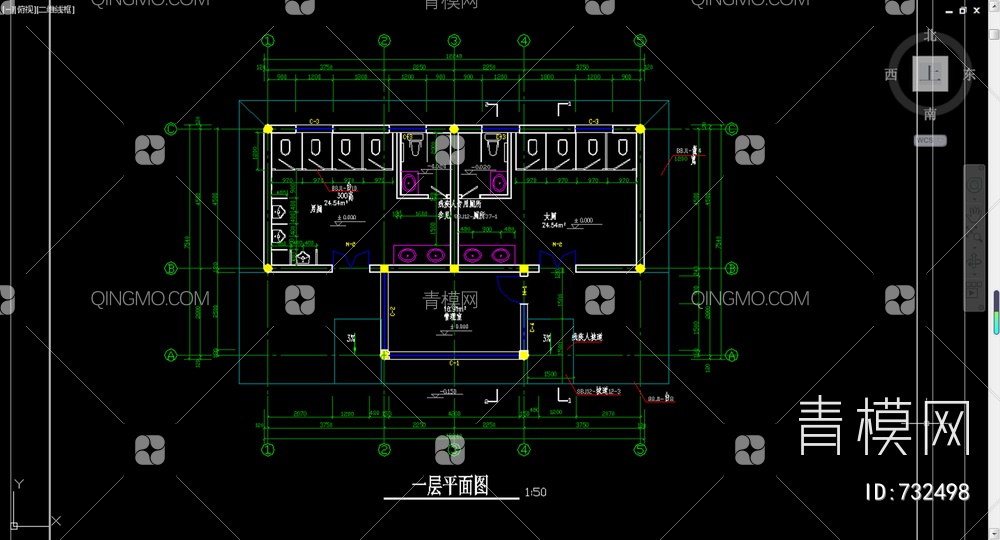 公共厕所建筑施工图【ID:732498】