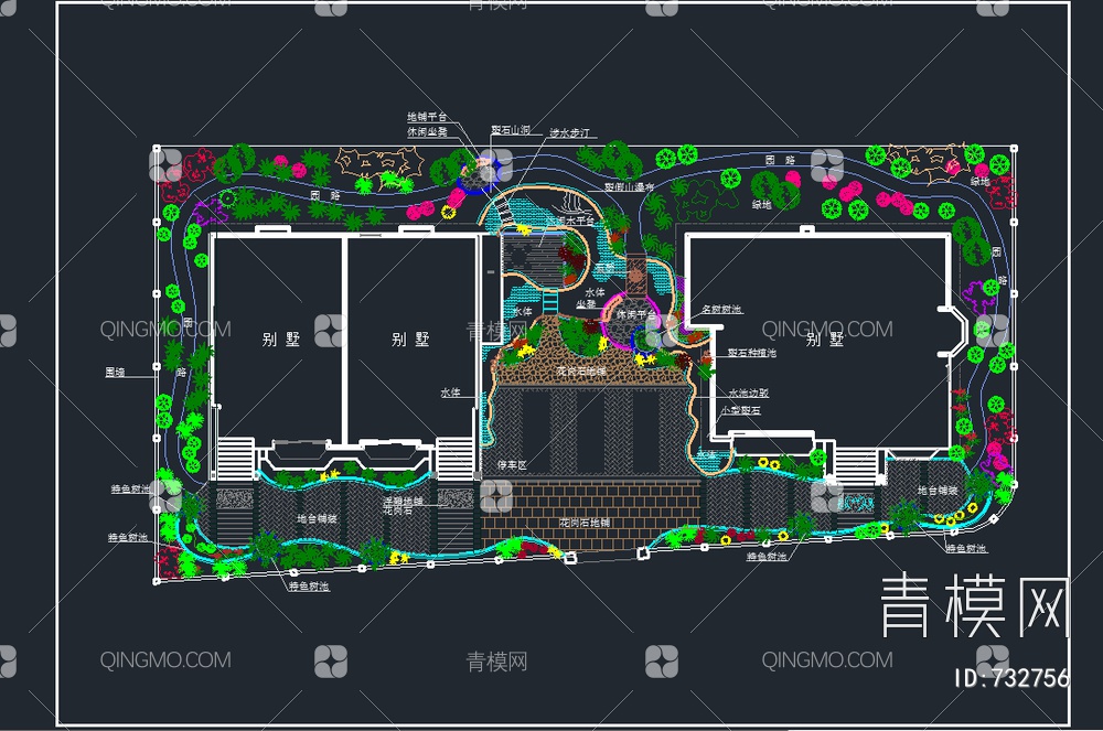 别墅庭院景观设计平面图【ID:732756】