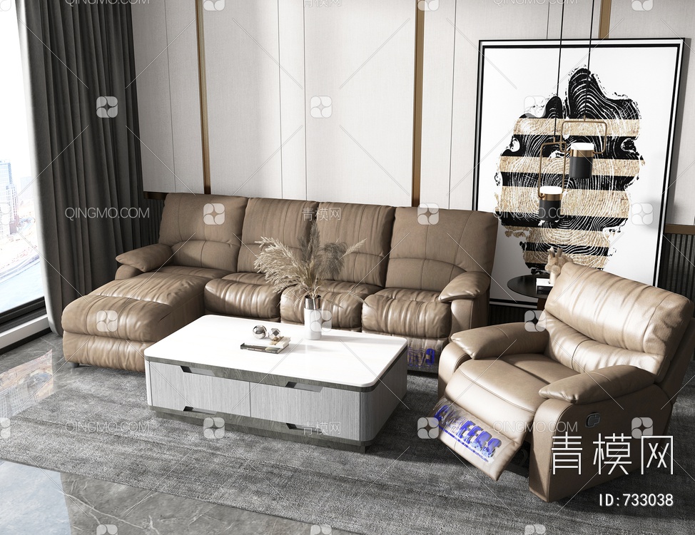 沙发3D模型下载【ID:733038】