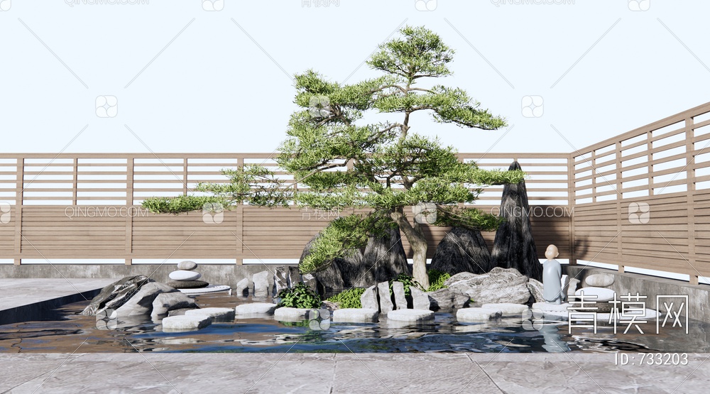 假山水景 石头SU模型下载【ID:733203】