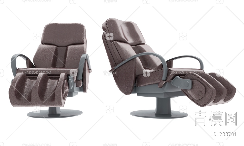 皮质休闲按摩椅3D模型下载【ID:733701】