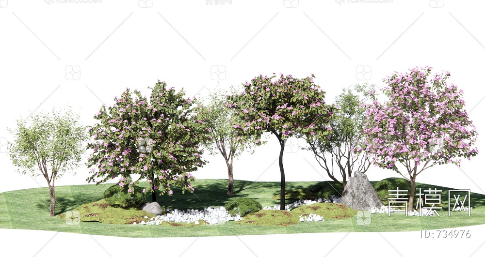 景观树 开花的树SU模型下载【ID:734976】