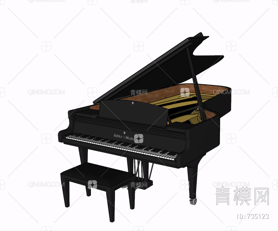 钢琴SU模型下载【ID:735123】