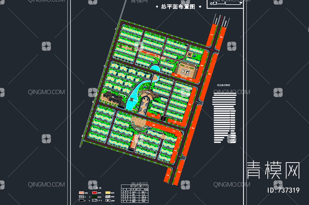 某中心村建设规划总平面图【ID:737319】