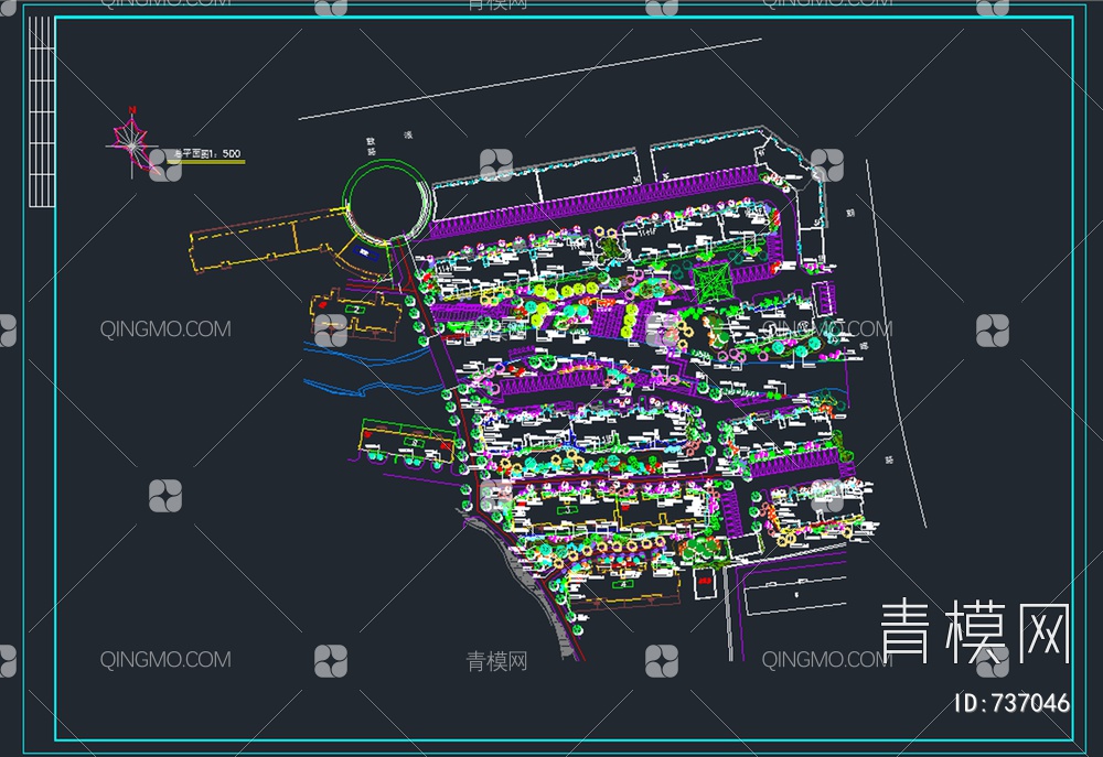 住宅花园绿化设计【ID:737046】