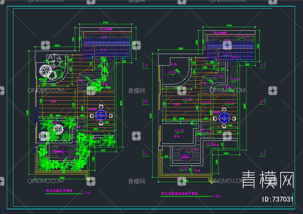 花园景观绿化设计施工图【ID:737031】