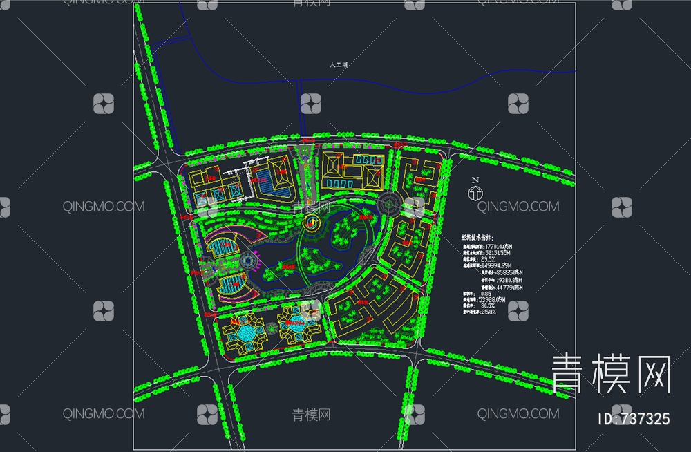 某综合区总平面景观设计图【ID:737325】
