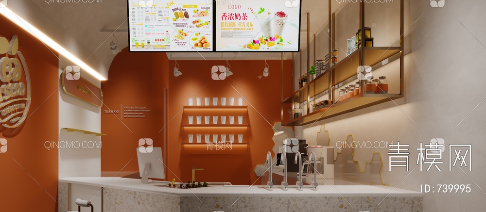 奶茶店3D模型下载【ID:739995】