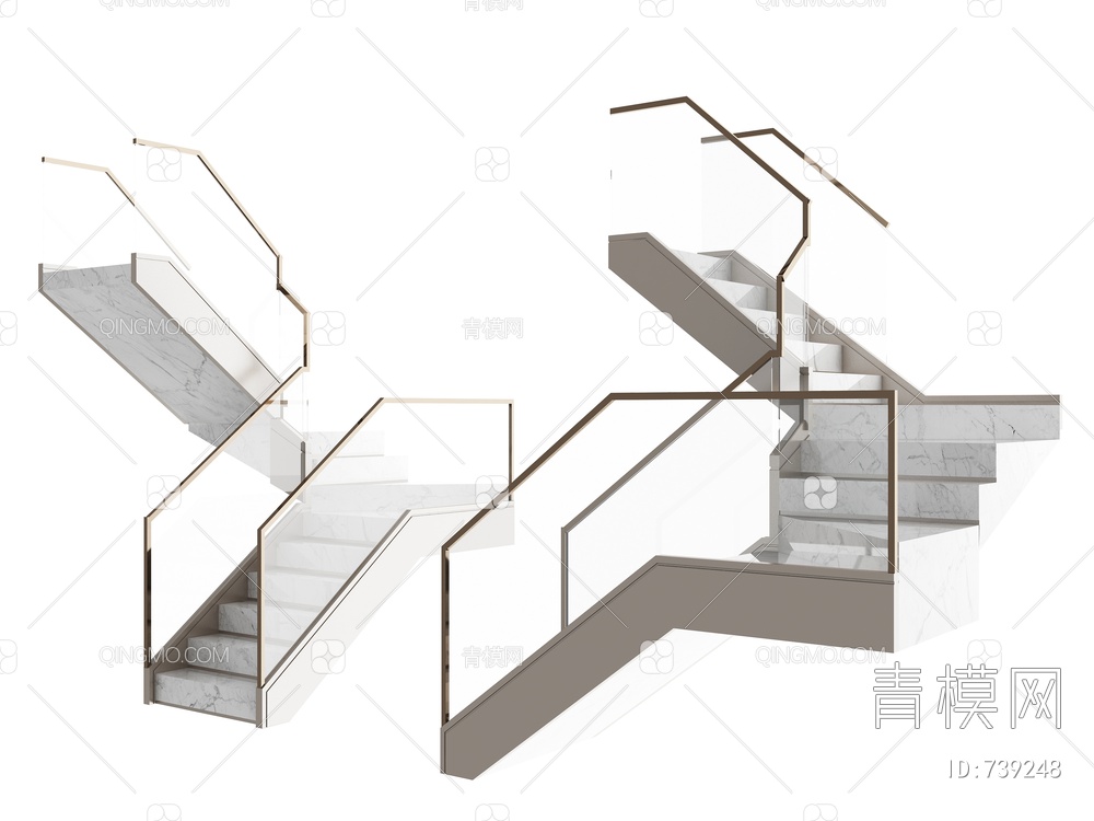 U型楼梯3D模型下载【ID:739248】