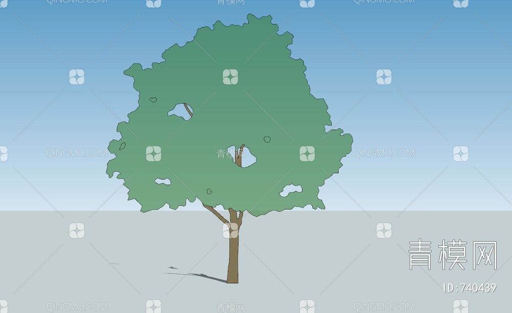 2D树  二维树 景观树SU模型下载【ID:740439】