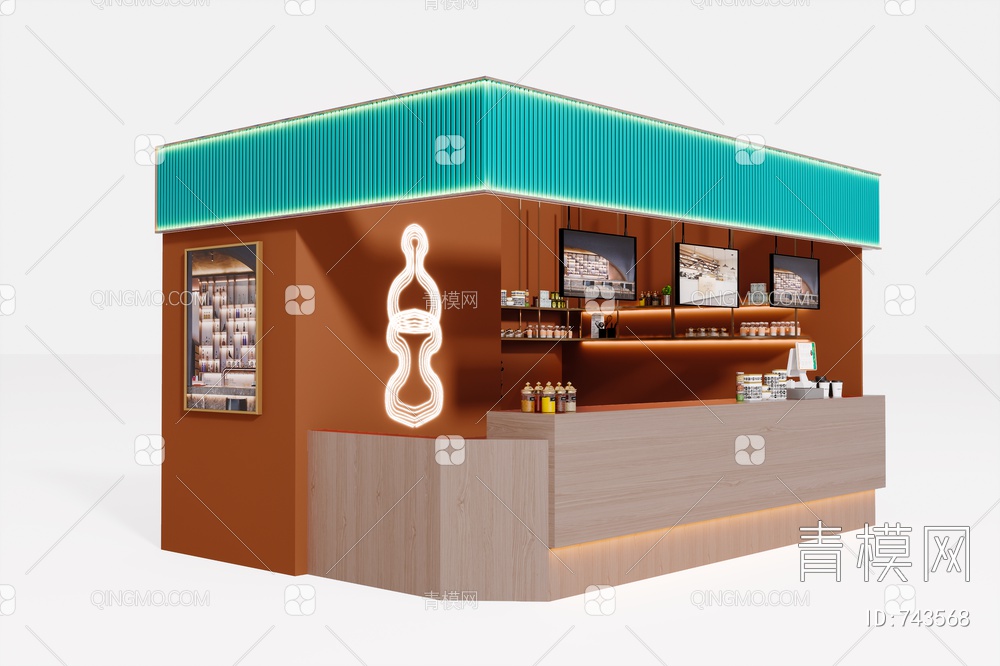 咖啡厅吧台3D模型下载【ID:743568】