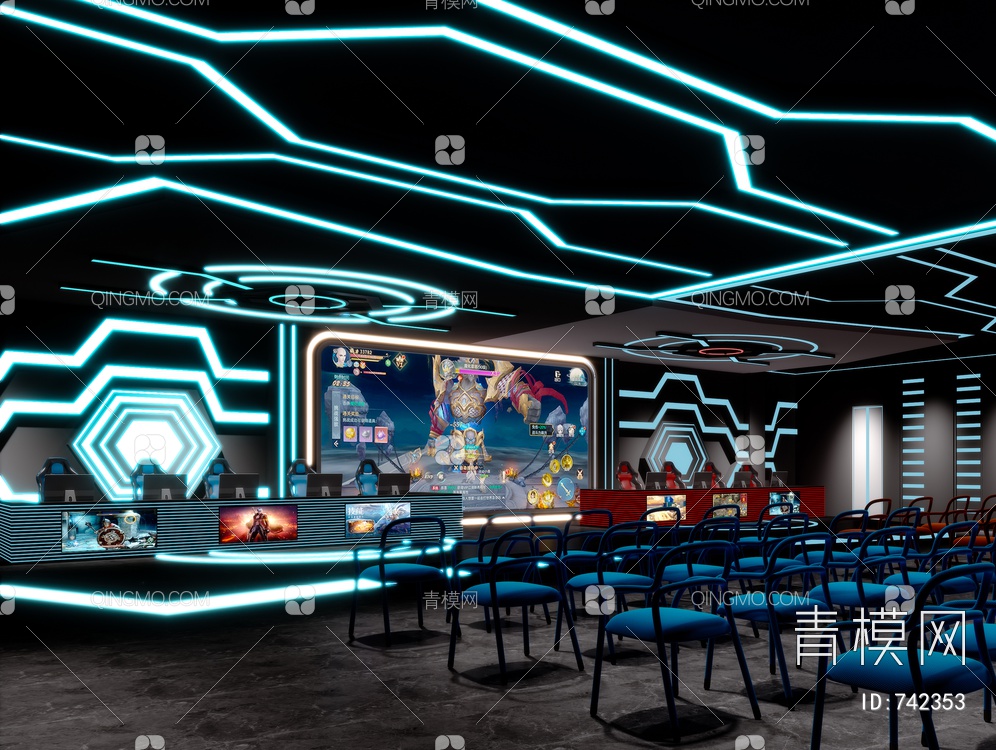 科幻竞技游戏比赛大厅3D模型下载【ID:742353】