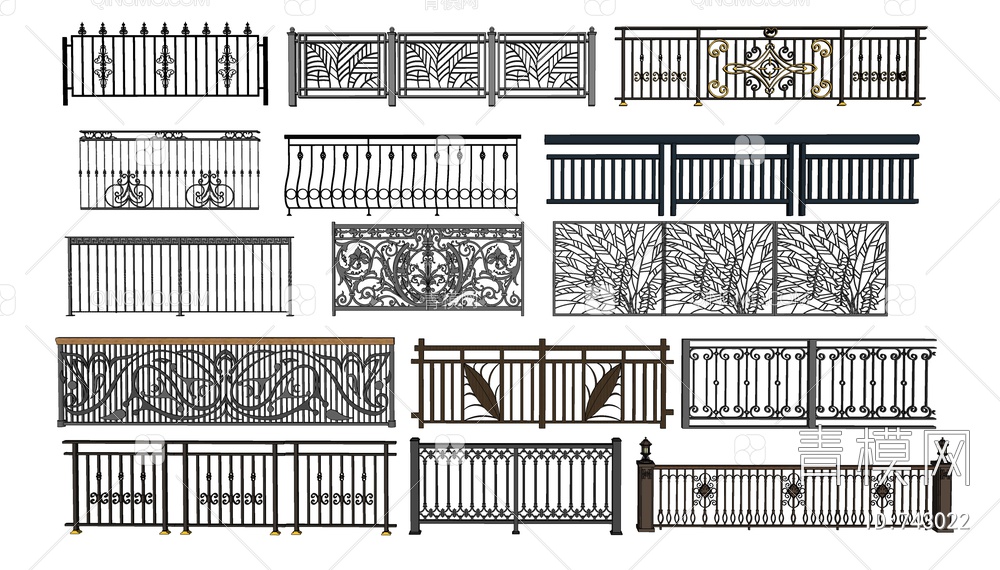 铁艺护栏 栏杆 围栏SU模型下载【ID:743022】