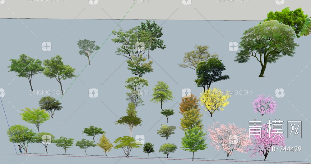 2D植物 2D树木 2D灌木SU模型下载【ID:744429】