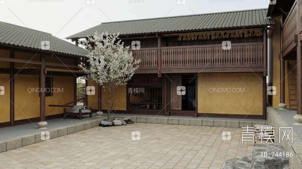 建筑 庭院3D模型下载【ID:744186】