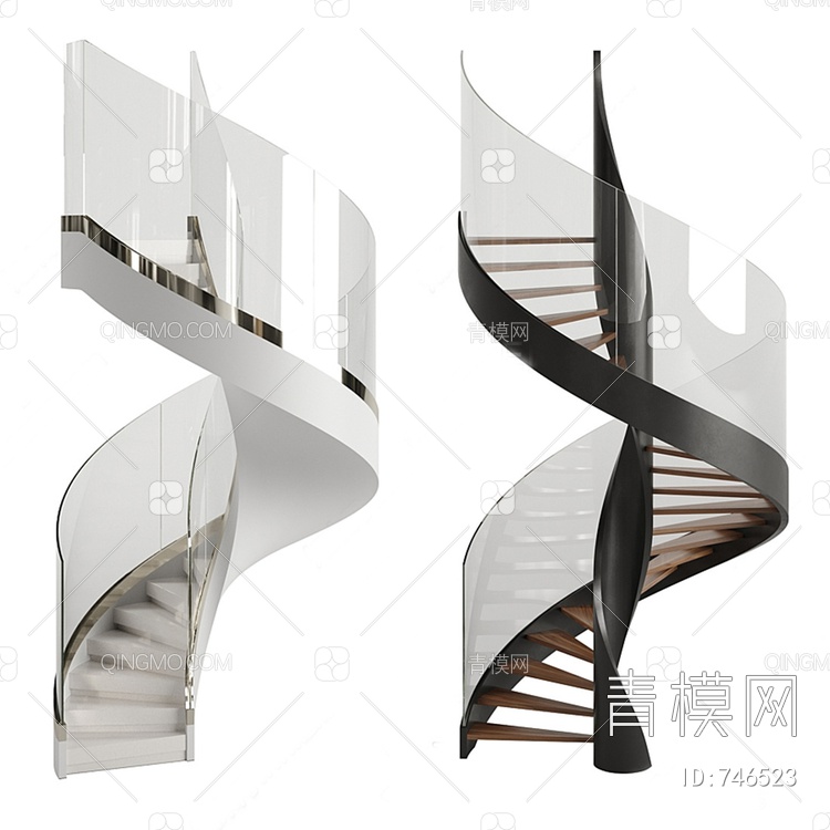 旋转楼梯3D模型下载【ID:746523】