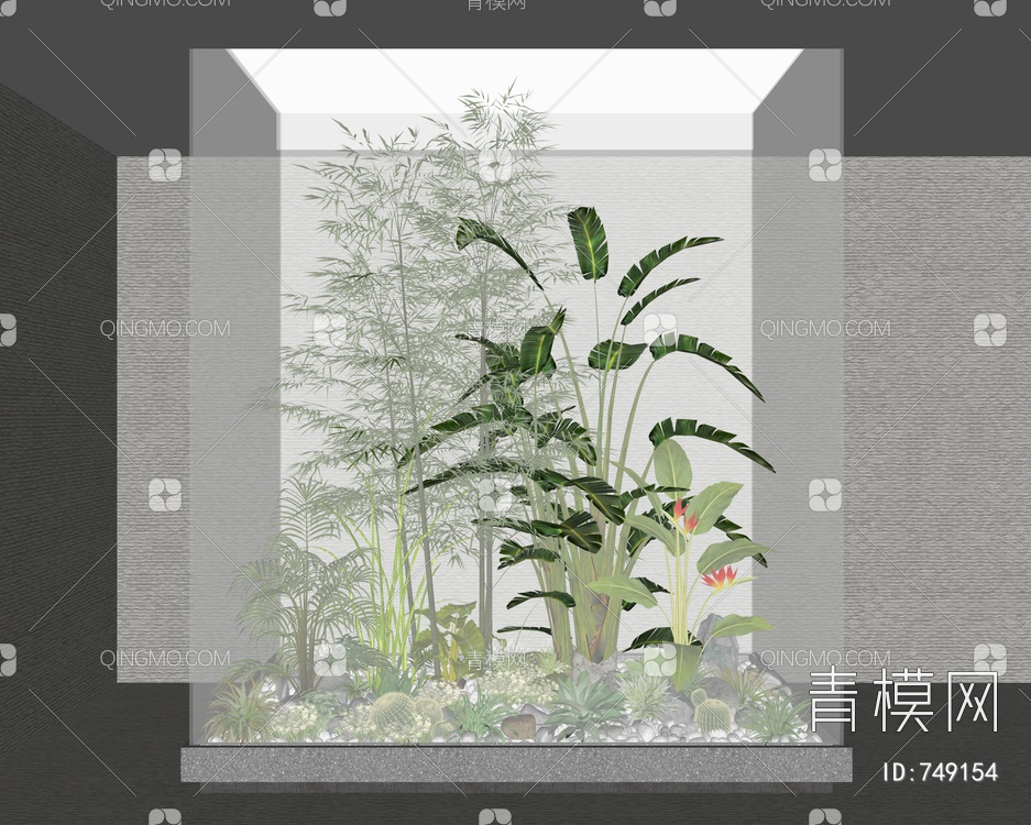 植物盆栽 景观小品SU模型下载【ID:749154】