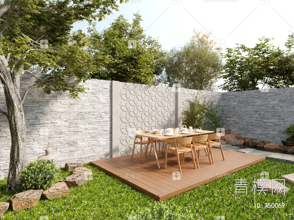 庭院景观3D模型下载【ID:750069】