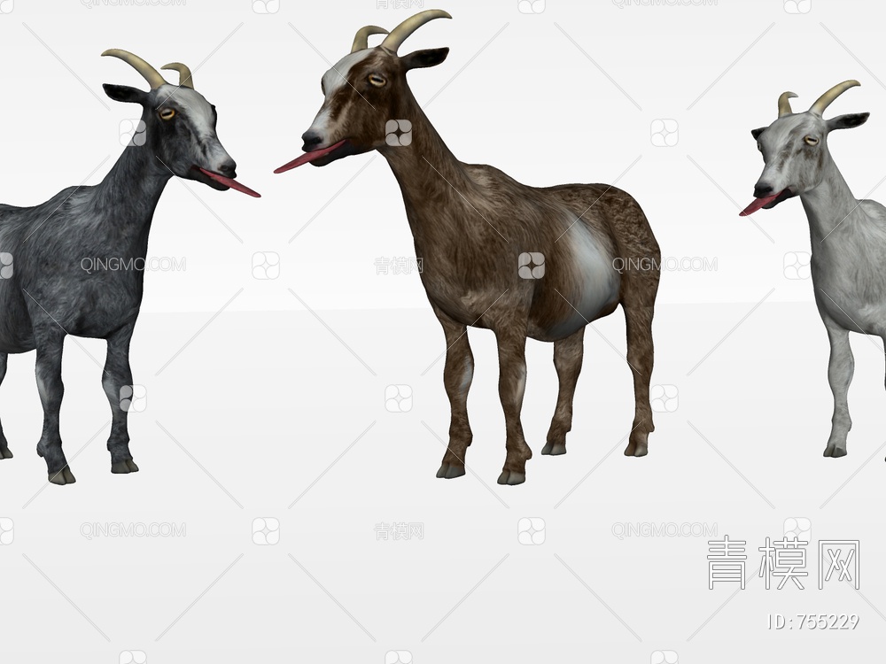 动物 山羊 羊 羚羊SU模型下载【ID:755229】