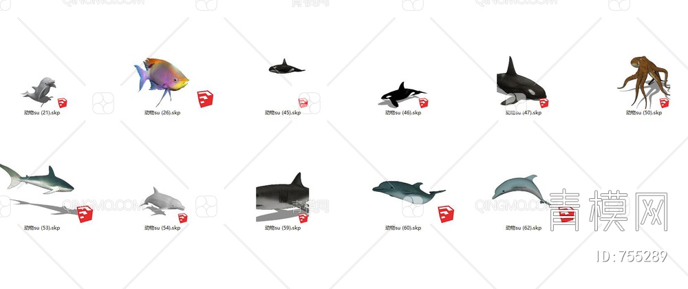 海洋动物SU模型下载【ID:755289】