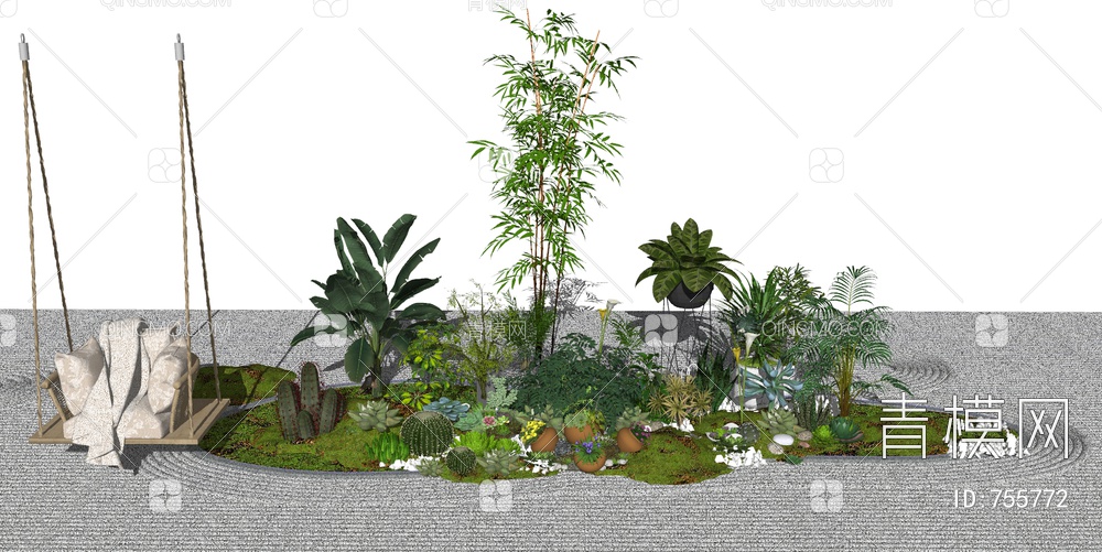 植物景观SU模型下载【ID:755772】